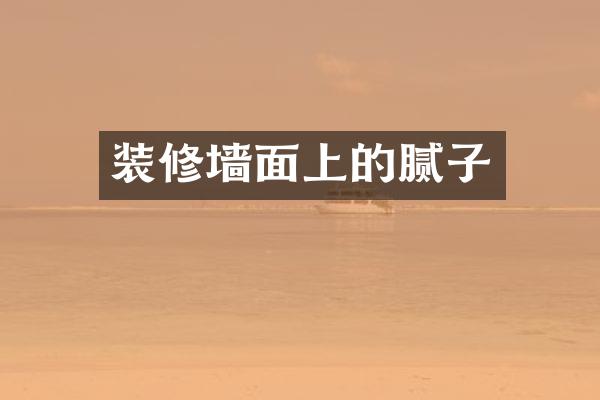 装修墙面上的腻子