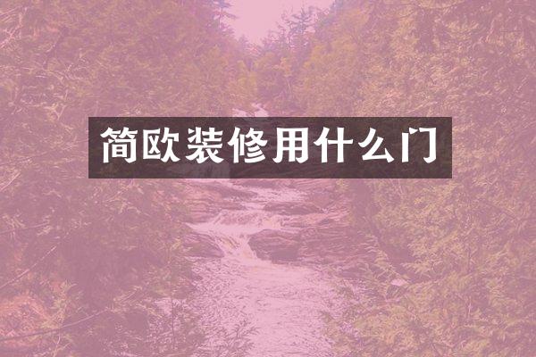 简欧装修用什么门