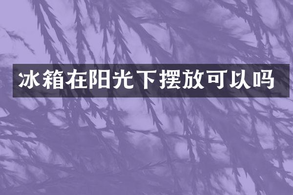 冰箱在阳光下摆放可以吗