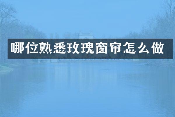 哪位熟悉玫瑰窗帘怎么做