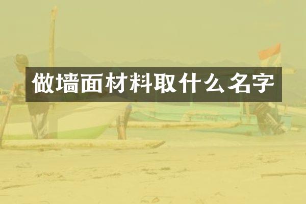 做墙面材料取什么名字