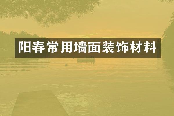 阳春常用墙面装饰材料