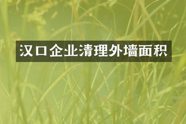汉口企业清理外墙面积