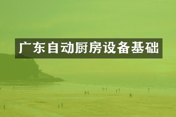 广东自动厨房设备基础