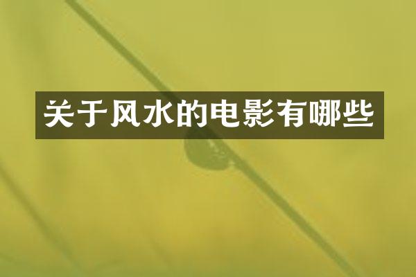 关于风水的电影有哪些