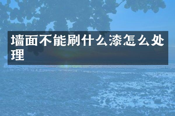 墙面不能刷什么漆怎么处理