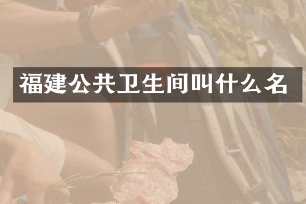 福建公共卫生间叫什么名