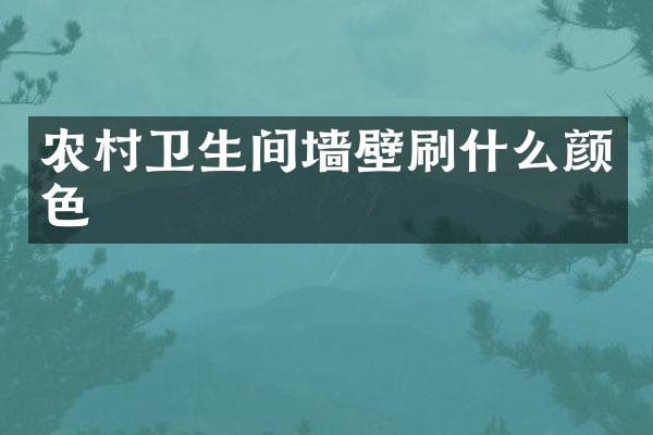农村卫生间墙壁刷什么颜色