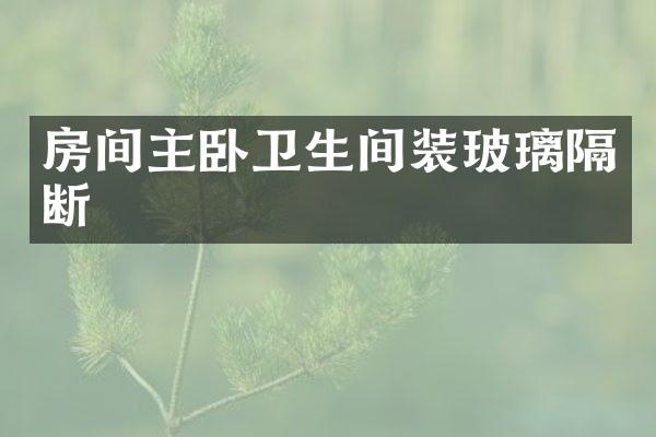 房间主卧卫生间装玻璃隔断