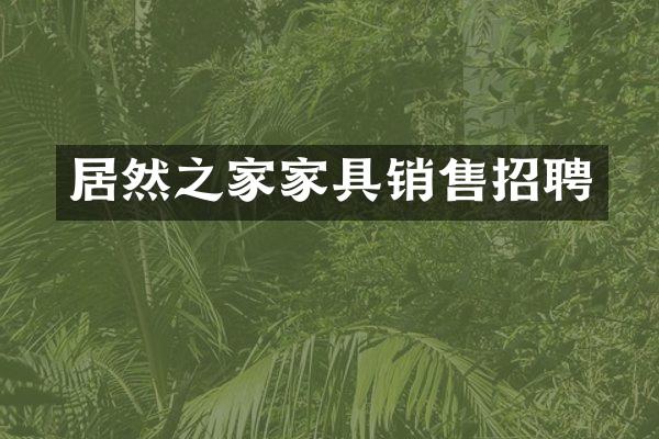 居然之家家具销售招聘