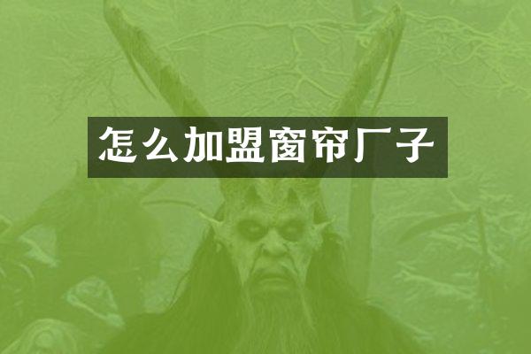 怎么加盟窗帘厂子