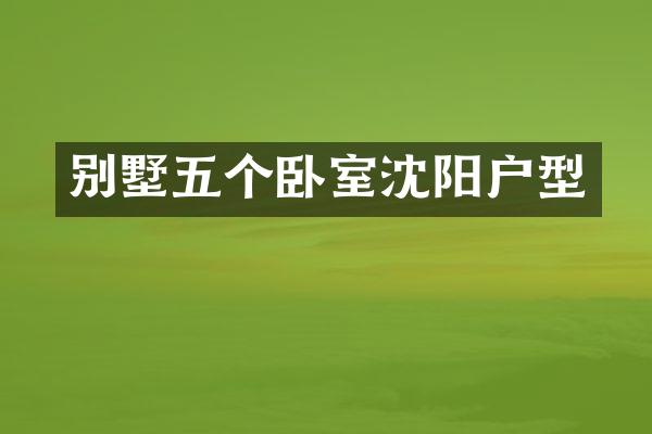 别墅五个卧室沈阳户型