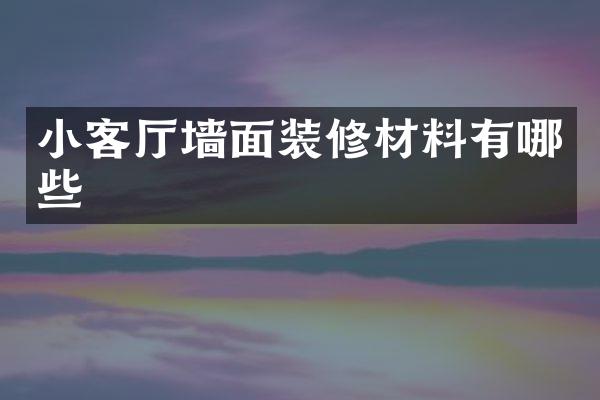 小客厅墙面装修材料有哪些