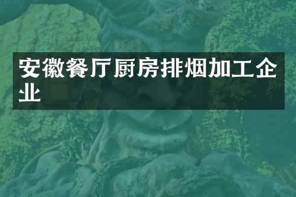 安徽餐厅厨房排烟加工企业