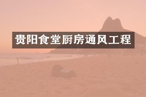 贵阳食堂厨房通风工程