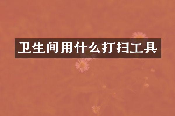 卫生间用什么打扫工具