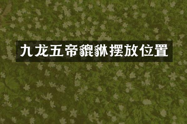 九龙五帝貔貅摆放位置
