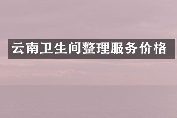 云南卫生间整理服务价格