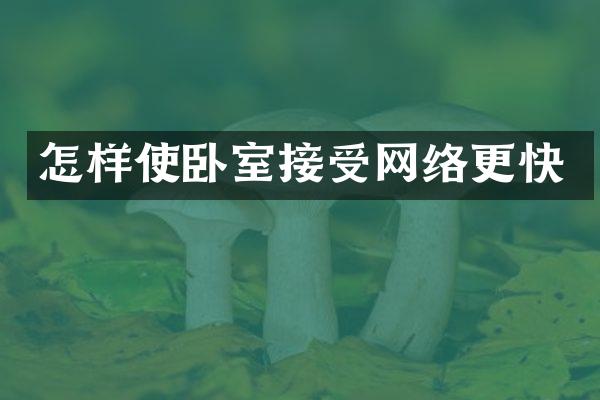 怎样使卧室接受网络更快