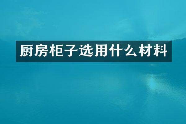厨房柜子选用什么材料