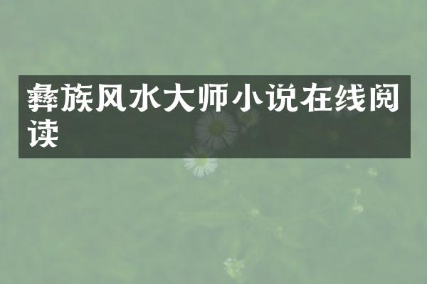 彝族风水大师小说在线阅读
