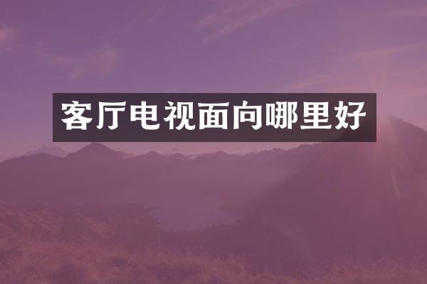 客厅电视面向哪里好