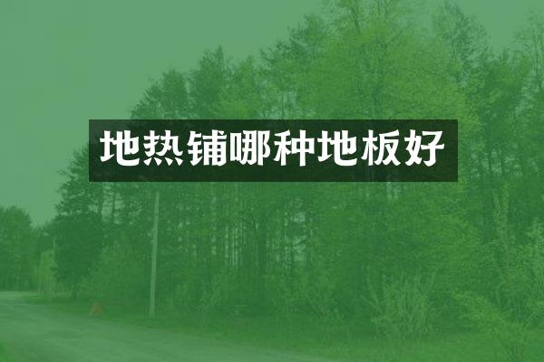 地热铺哪种地板好