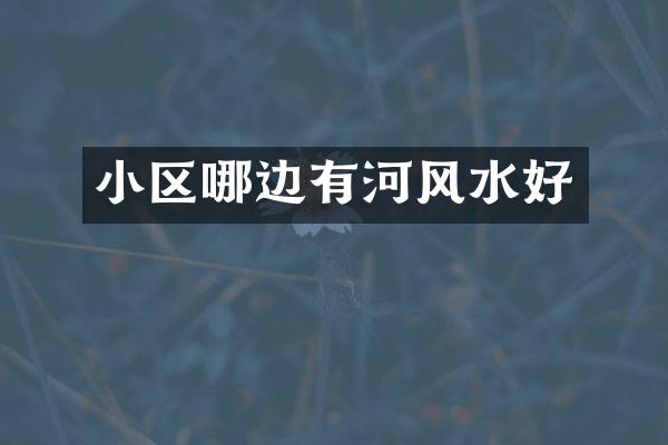 小区哪边有河风水好