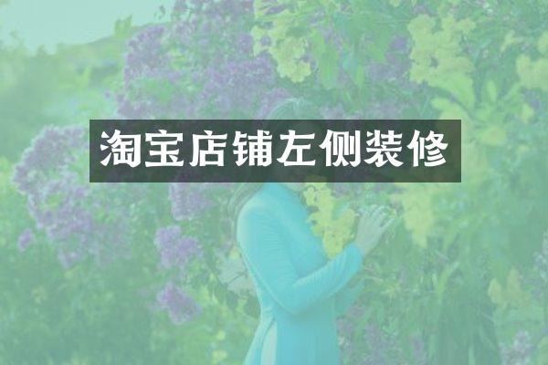 淘宝店铺左侧装修