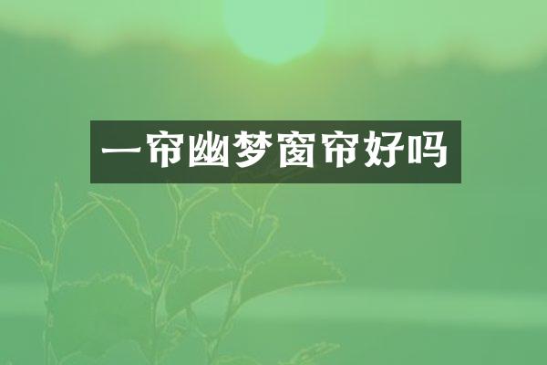 一帘幽梦窗帘好吗