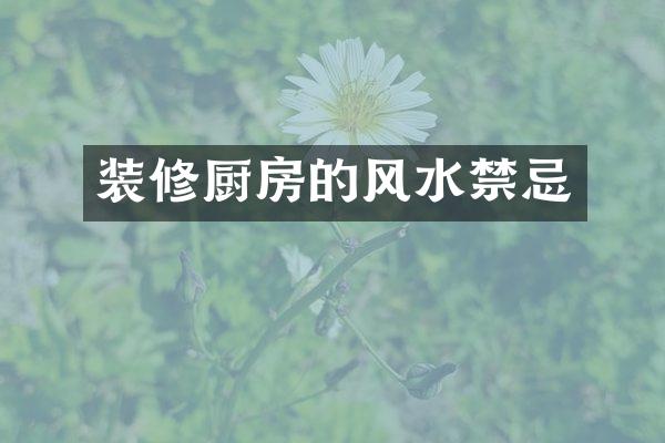 装修厨房的风水禁忌
