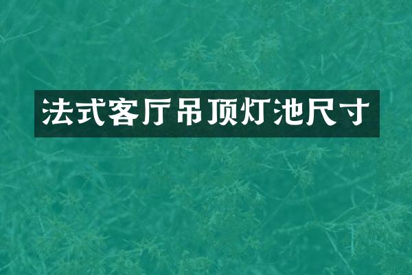 法式客厅吊顶灯池尺寸