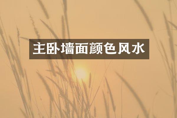 主卧墙面颜色风水