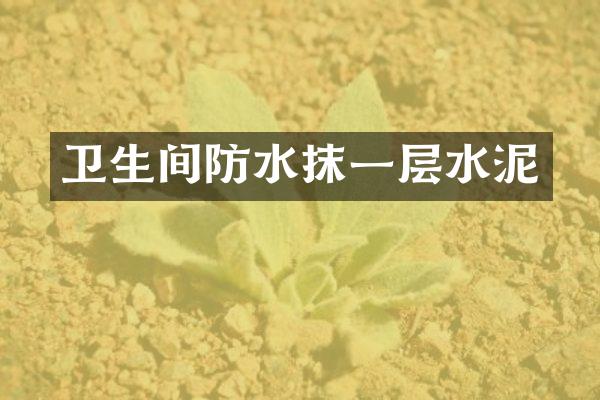 卫生间防水抹一层水泥