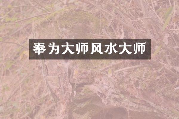 奉为大师风水大师