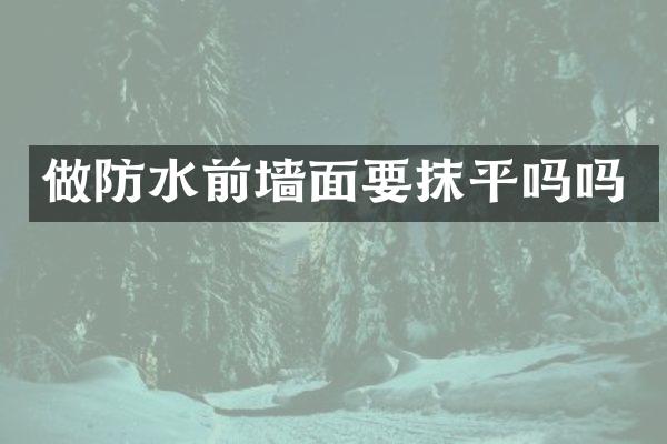 做防水前墙面要抹平吗吗
