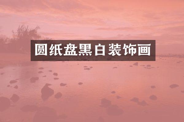 圆纸盘黑白装饰画