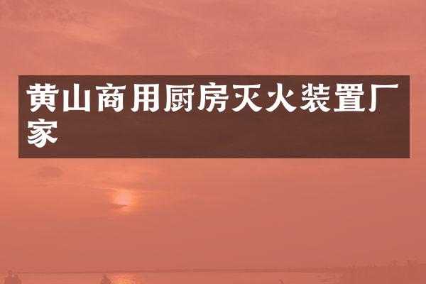 黄山商用厨房灭火装置厂家