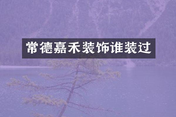 常德嘉禾装饰谁装过