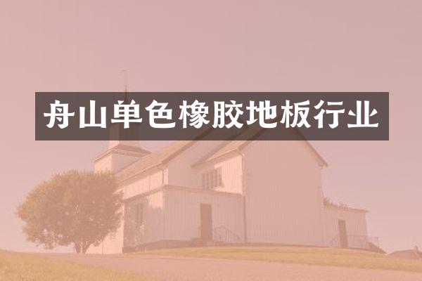 舟山单色橡胶地板行业
