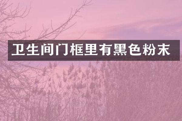 卫生间门框里有黑色粉末