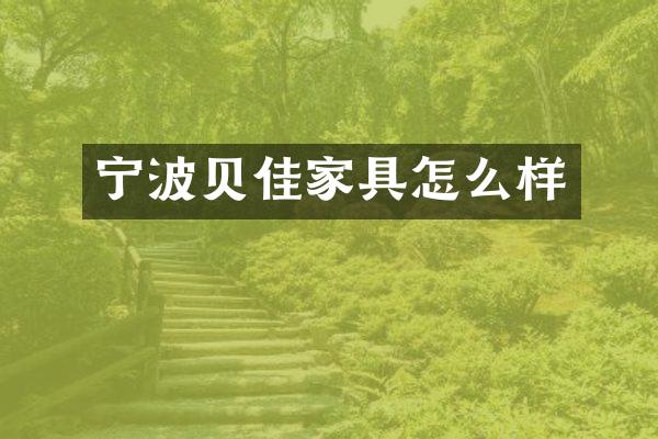宁波贝佳家具怎么样
