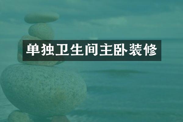 单独卫生间主卧装修