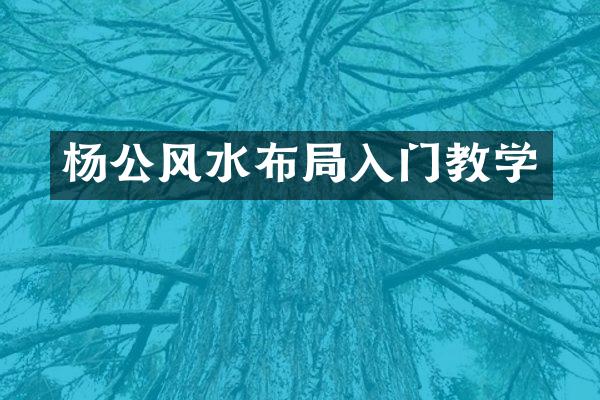 杨公风水布局入门教学