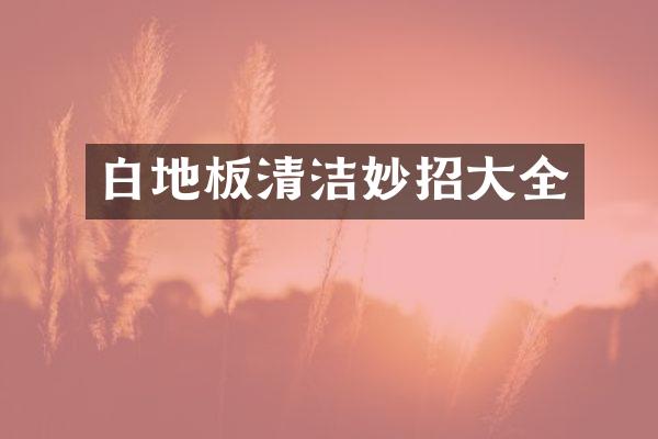 白地板清洁妙招大全