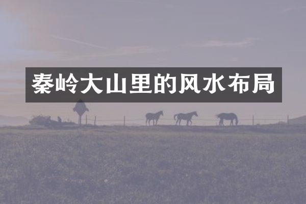 秦岭大山里的风水布局