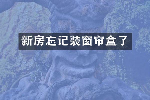 新房忘记装窗帘盒了