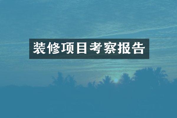 装修项目考察报告