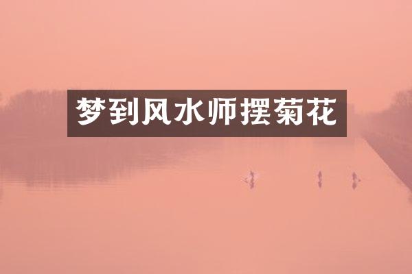 梦到风水师摆菊花
