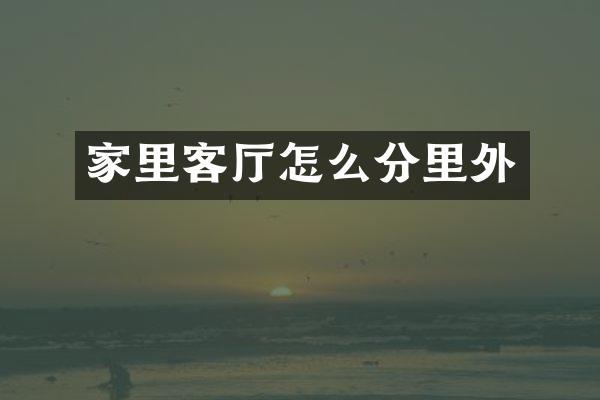 家里客厅怎么分里外
